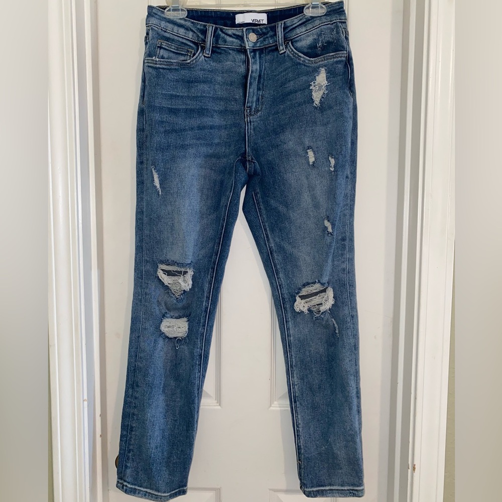 Vervet Trendy Distressed Blue Skinny Jeans
